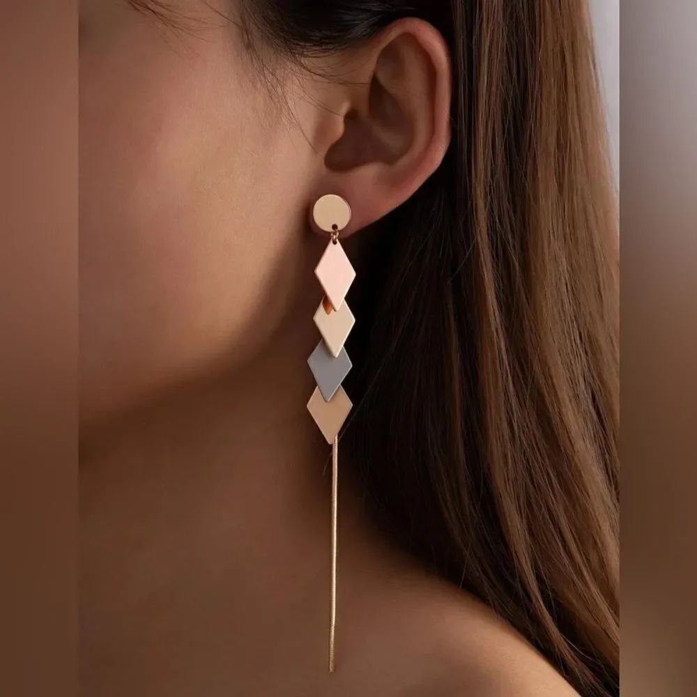 Geo drop earrings A888